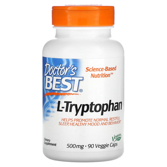 Doctor's Best L-Tryptophan, 500 mg, 90 Veggie Caps