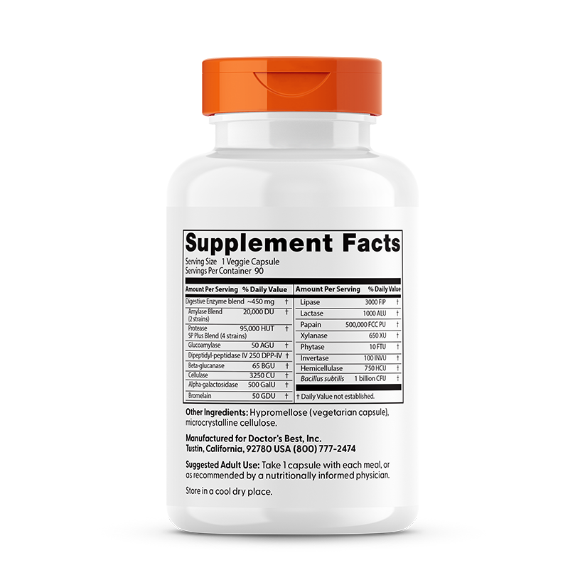 Doctor's Best Digestive Enzymes, 90 Veggie Caps