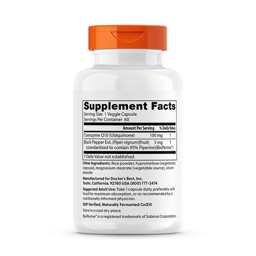 Doctor's Best High Absorption CoQ10 with BioPerine, 100 mg, 60 Veggie Caps