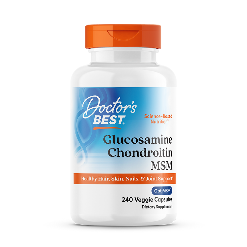 Doctor's Best Glucosamine Chondroitin MSM with OptiMSM, 240 Veggie Caps