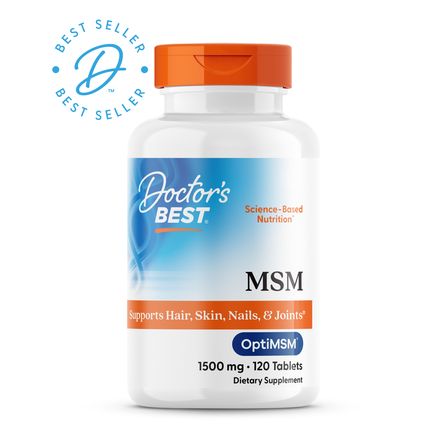 Doctor's Best MSM with OptiMSM, 1,500 mg, 120 Tablets