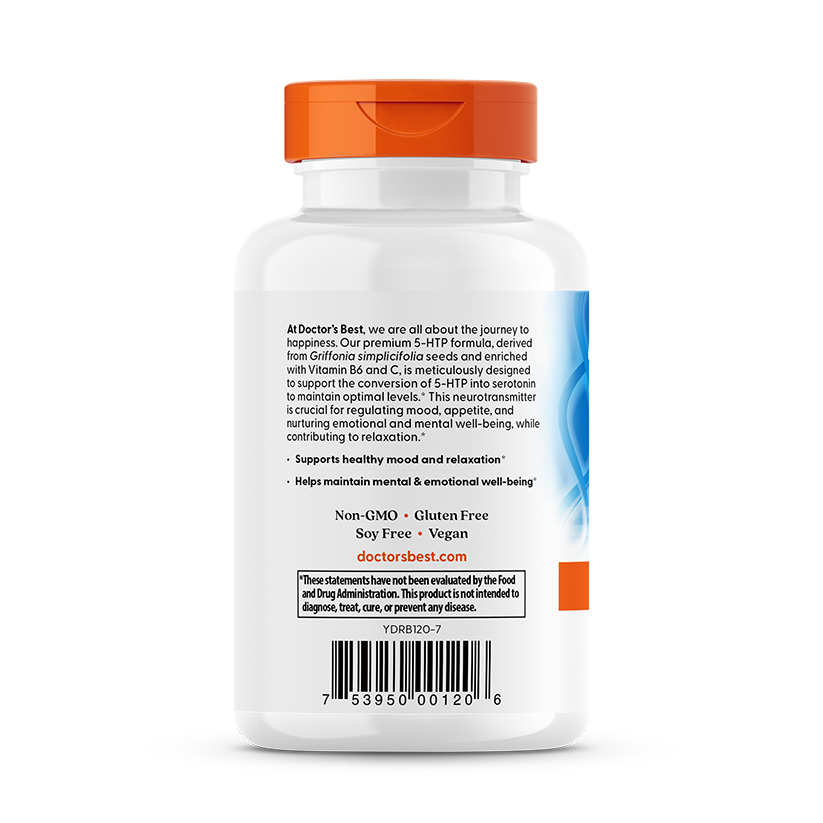 Doctor's Best 5-HTP, Enhanced with Vitamins B6 & C, 120 Veggie Caps