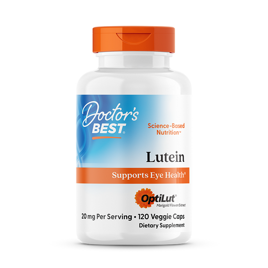 Doctor's Best Lutein from OptiLut, 20 mg Per Serving, 120 Veggie Caps