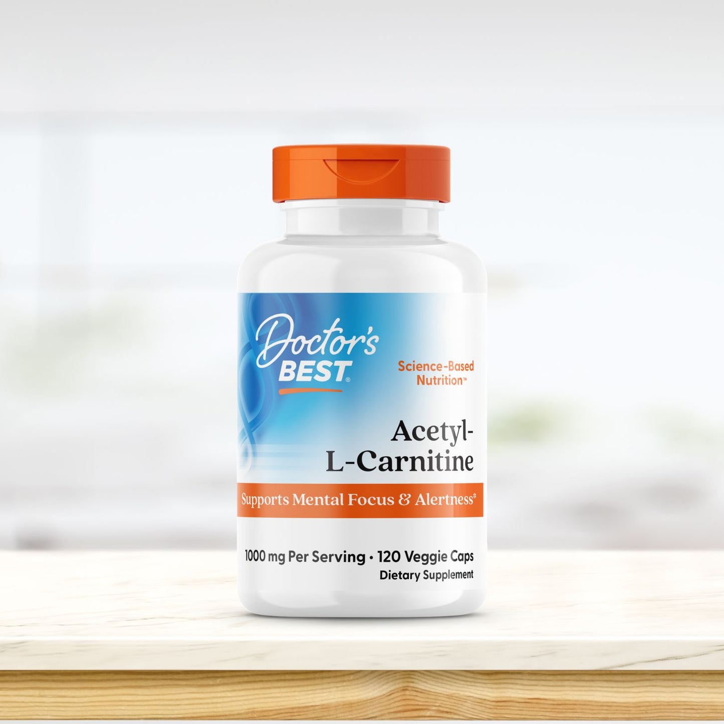 Doctor's Best Acetyl-L-Carnitine, 1000 mg Per Serving, 120 Veggie Caps