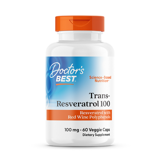 Doctor's Best Trans-Resveratrol 100 with ResVinol, 100 mg, 60 Veggie Caps