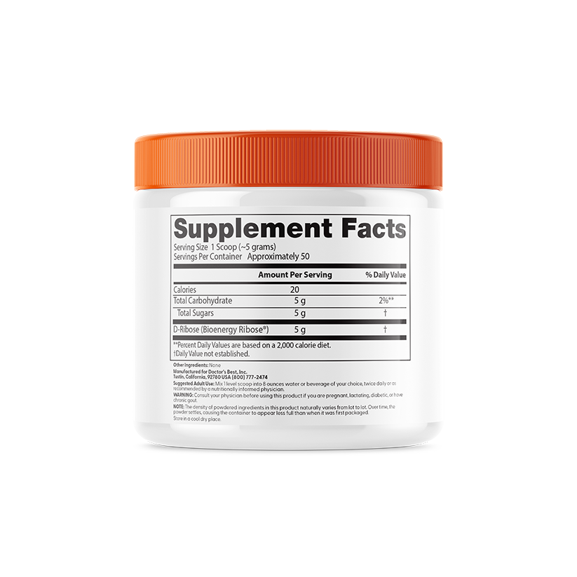 Doctor's Best Pure D-Ribose Powder with BioEnergy Ribose, 8.8 oz (250 g)