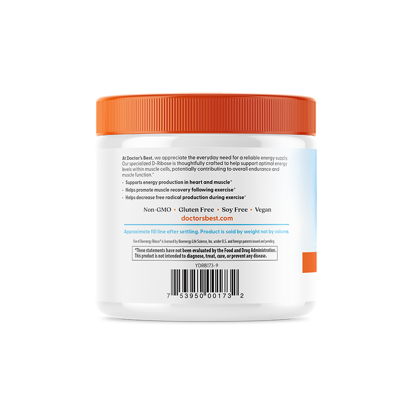 Doctor's Best Pure D-Ribose Powder with BioEnergy Ribose, 8.8 oz (250 g)