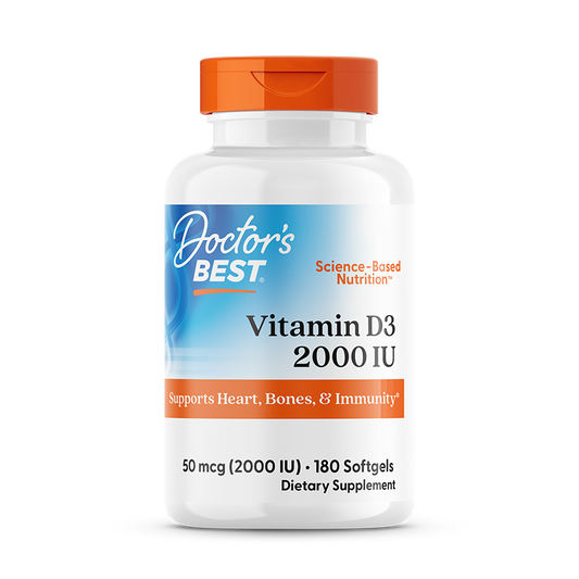 Doctor's Best Vitamin D3, 50 mcg (2,000 IU), 180 Softgels