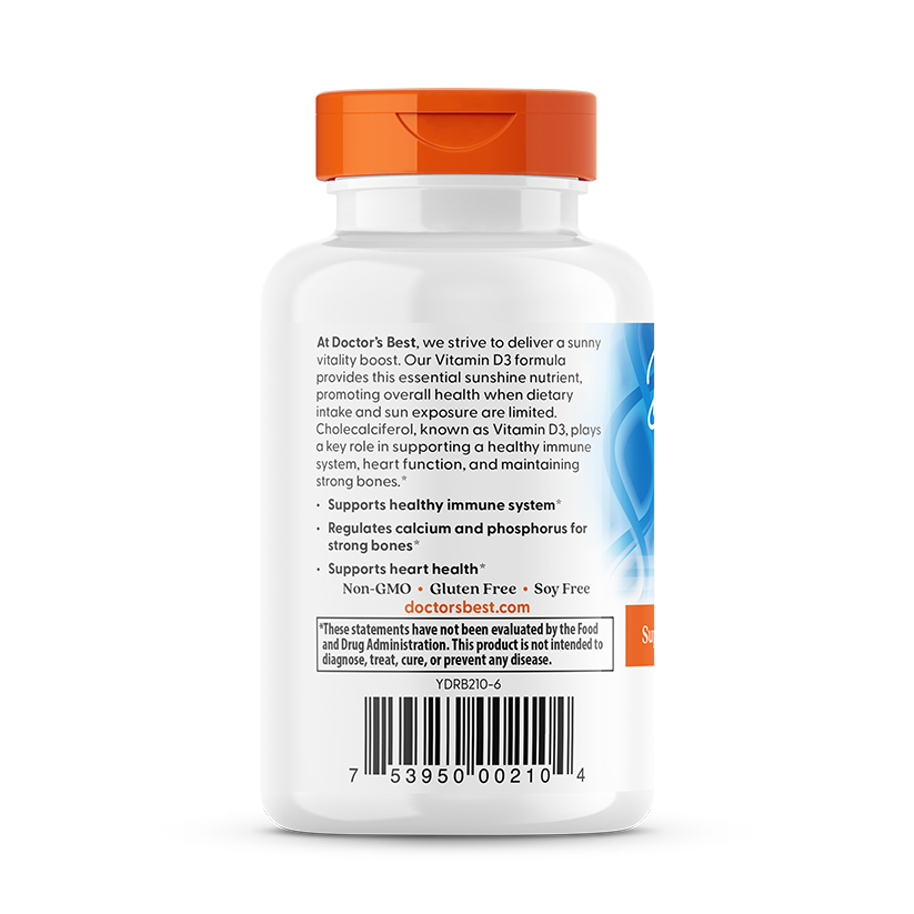 Doctor's Best Vitamin D3, 50 mcg (2,000 IU), 180 Softgels