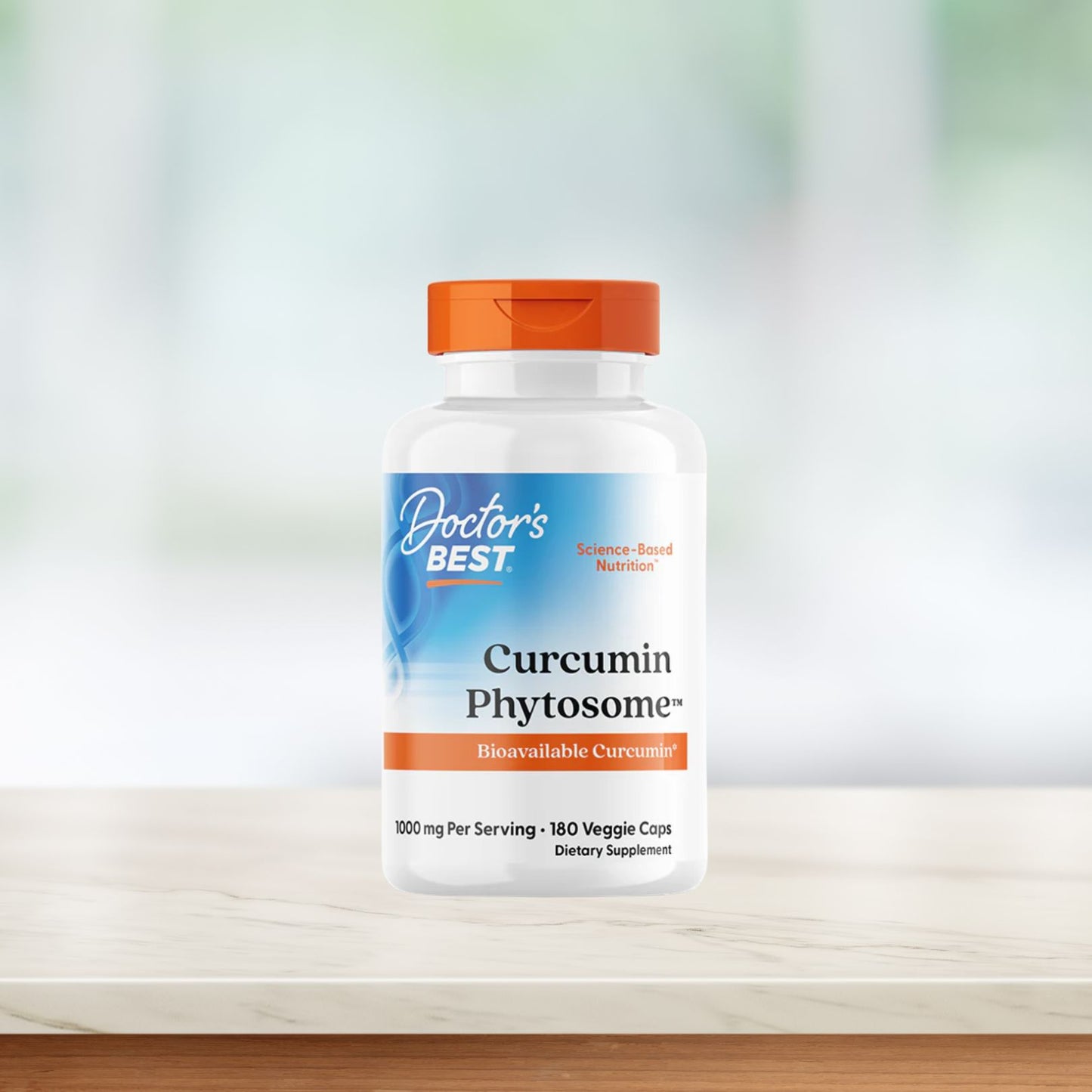 Doctor's Best Curcumin Phytosome with Meriva, 1,000 mg Per Serving, 180 Veggie Caps