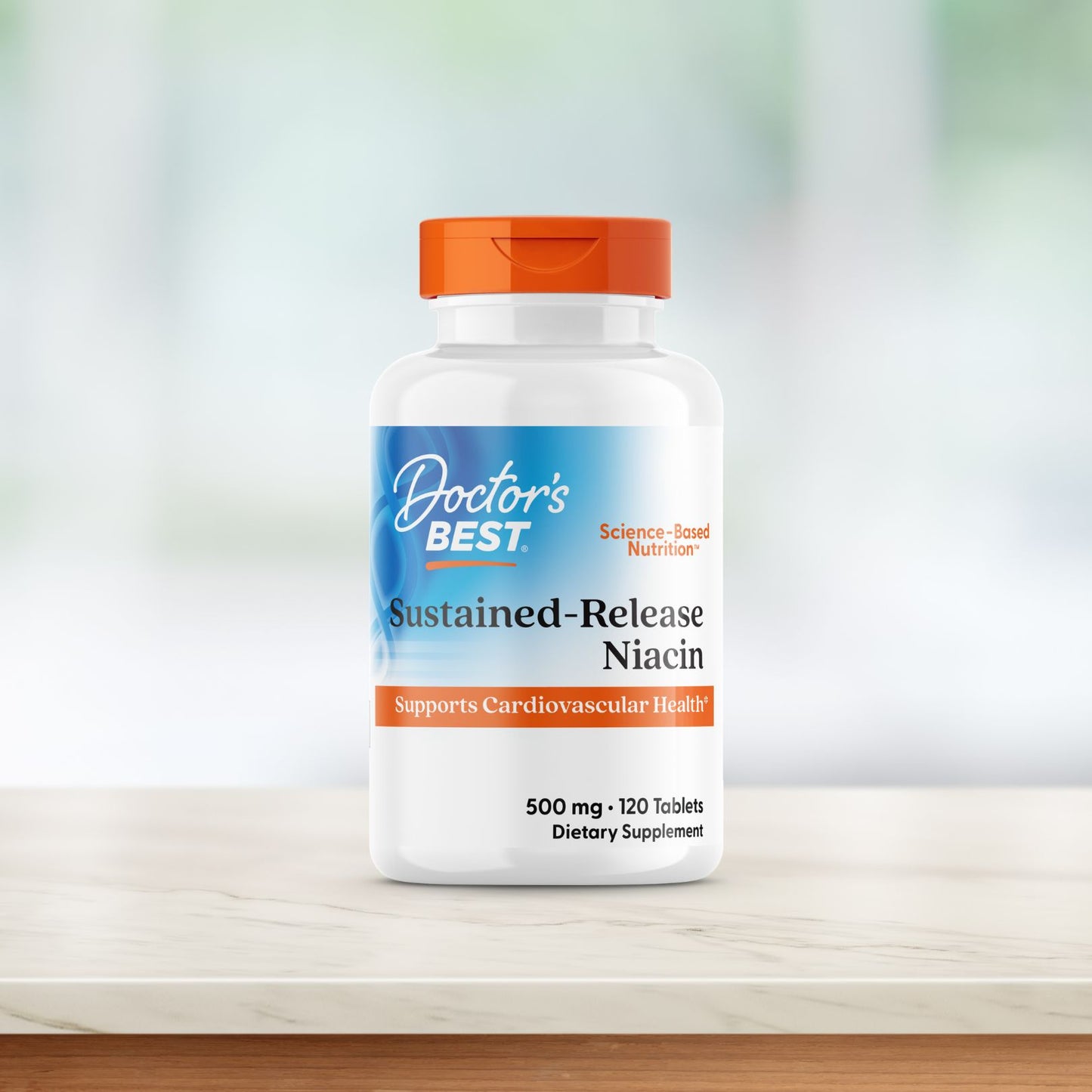 Doctor's Best Sustained-Release Niacin with niaXtend, 500 mg, 120 Tablets