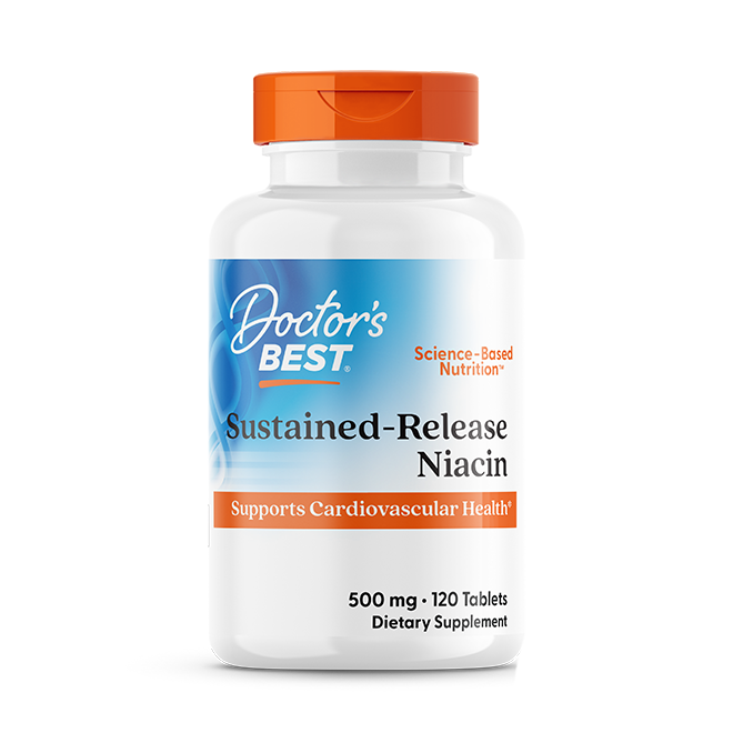 Doctor's Best Sustained-Release Niacin with niaXtend, 500 mg, 120 Tablets