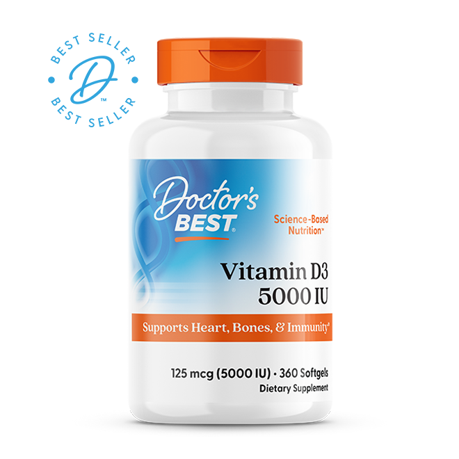 Doctor's Best Vitamin D3, 125 mcg (5,000 IU), 360 Softgels