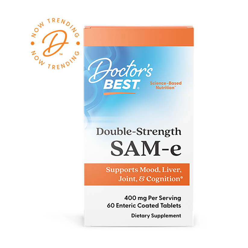 Doctor's Best SAM-e, Double-Strength, 400 mg, 60 Enteric Coated Tablets