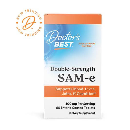 Doctor's Best SAM-e, Double-Strength, 400 mg, 60 Enteric Coated Tablets