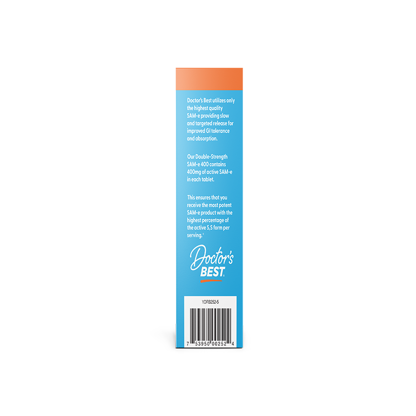 Doctor's Best SAM-e, Double-Strength, 400 mg, 60 Enteric Coated Tablets