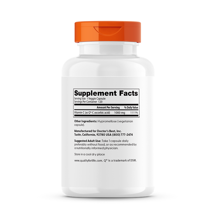 Doctor's Best Vitamin C with Q-C, 1,000 mg, 120 Veggie Caps