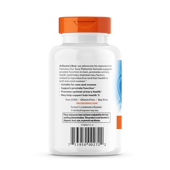 Doctor's Best Saw Palmetto, Standardized Extract, 320 mg, 180 Softgels