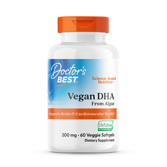 Doctor's Best Vegan DHA from Algae with Life's DHA, 200 mg, 60 Veggie Softgels