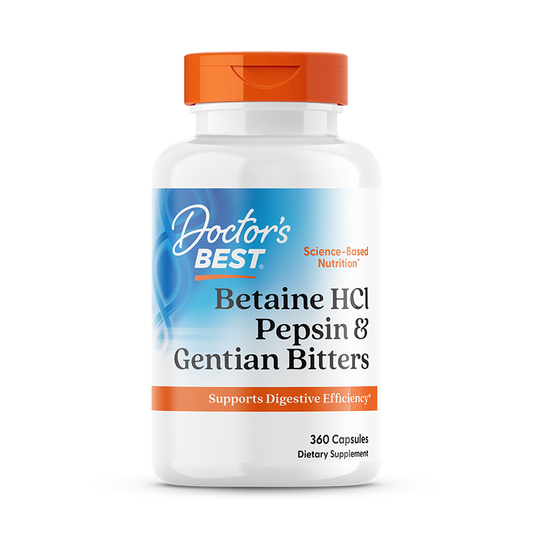 Doctor's Best Betaine HCl, Pepsin and Gentian Bitters, 360 Capsules