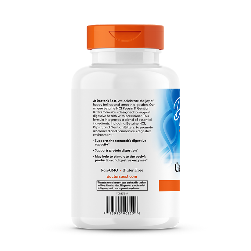 Doctor's Best Betaine HCl, Pepsin and Gentian Bitters, 360 Capsules