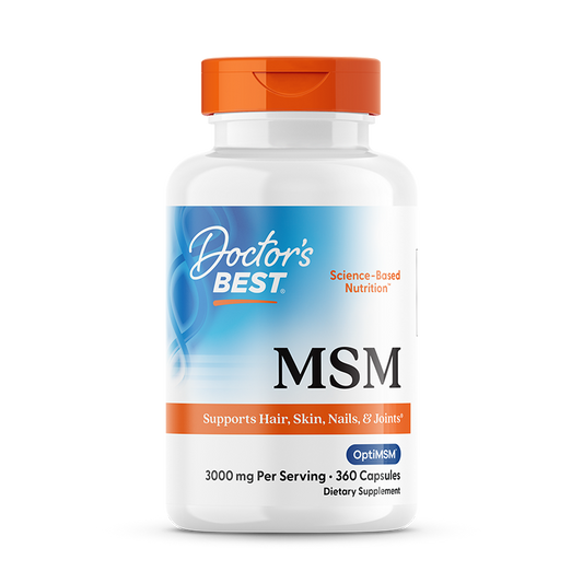 Doctor's Best MSM with OptiMSM, 3000 mg Per Serving, 360 Capsules