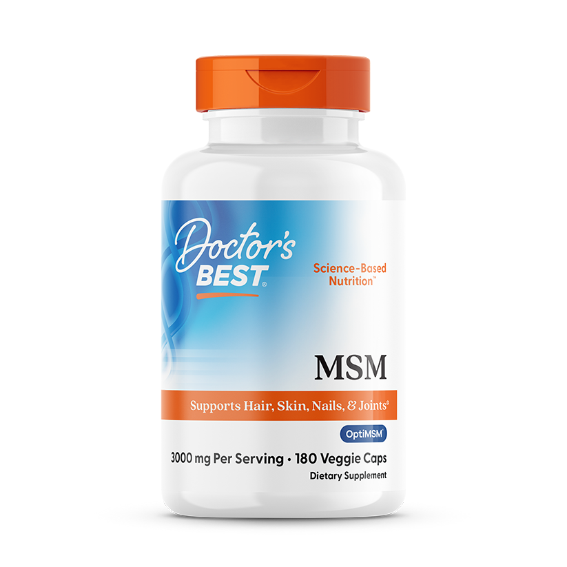 Doctor's Best MSM with OptiMSM, 3000 mg Per Serving, 180 Veggie Caps