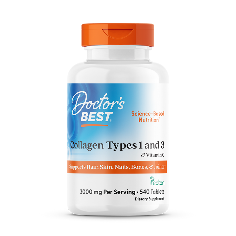 Doctor's Best Collagen Types 1 and 3 and Vitamin C, 3,000 mg Per Serving, 540 Tablets