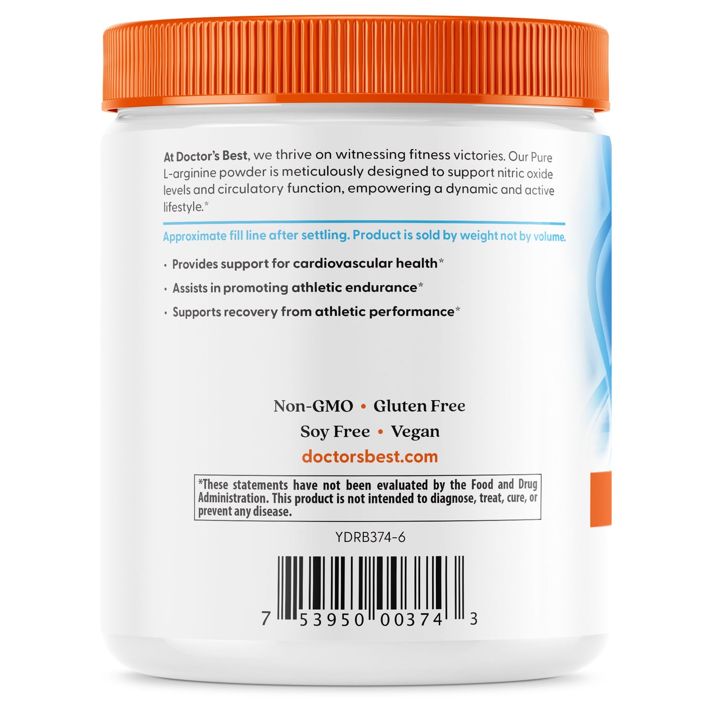 Doctor's Best Pure L-Arginine Powder, 10.6 oz (300 g)