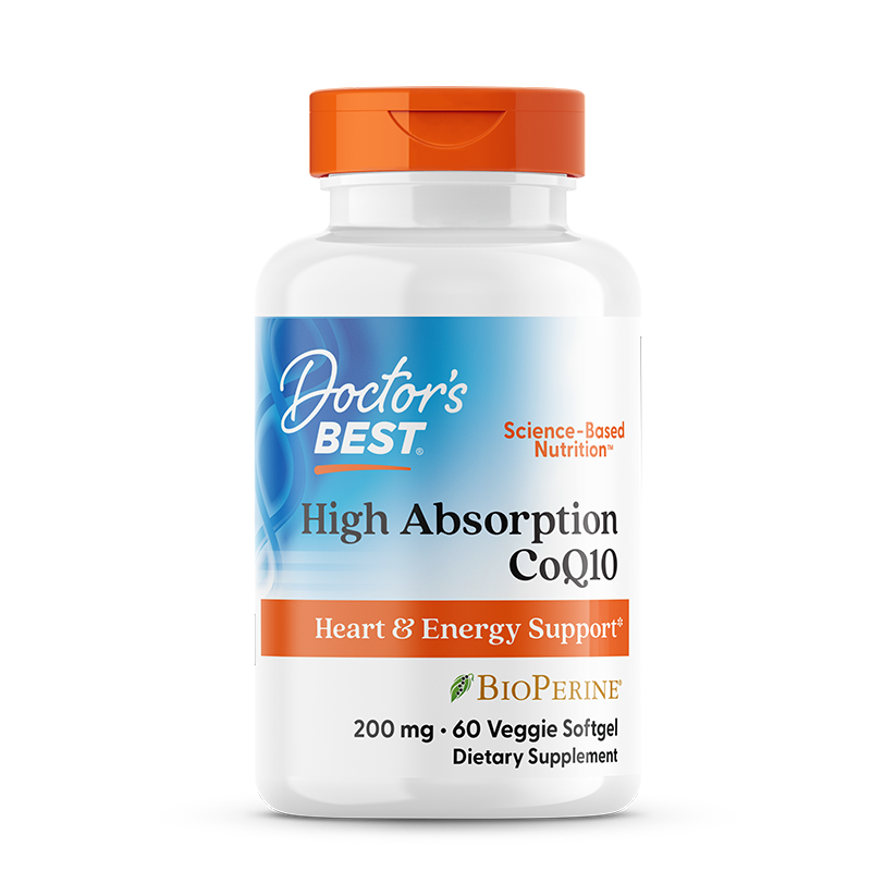 Doctor's Best High Absorption CoQ10 with BioPerine, 200 mg, 60 Veggie Softgels