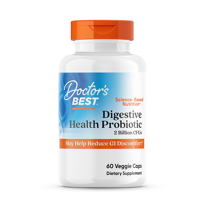 Doctor's Best Digestive Health, Probiotic with LactoSpore, 2 Billion, 60 Veggie Caps