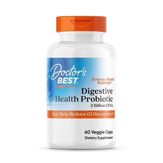Doctor's Best Digestive Health, Probiotic with LactoSpore, 2 Billion, 60 Veggie Caps