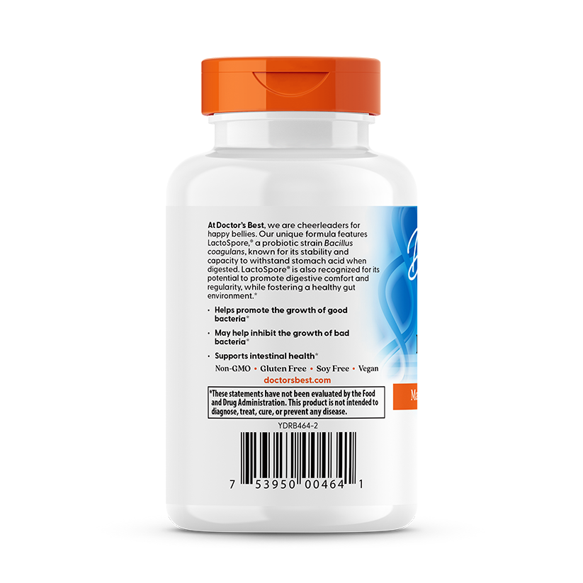 Doctor's Best Digestive Health, Probiotic with LactoSpore, 2 Billion, 60 Veggie Caps