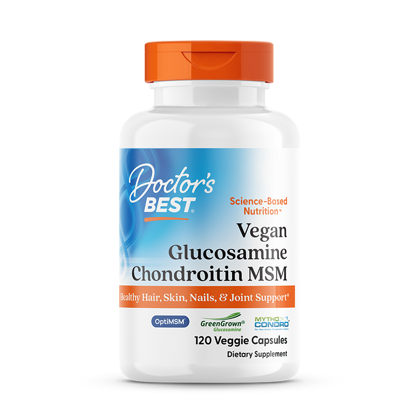 Doctor's Best Vegan Glucosamine Chondroitin MSM, 1500 mg Per Serving, 120 Veggie Caps