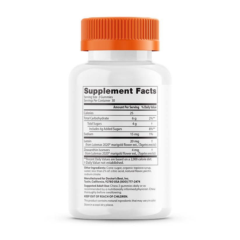 Doctor's Best Lutein & Zeaxanthin Gummies, Mango Madness, 60 Gummies