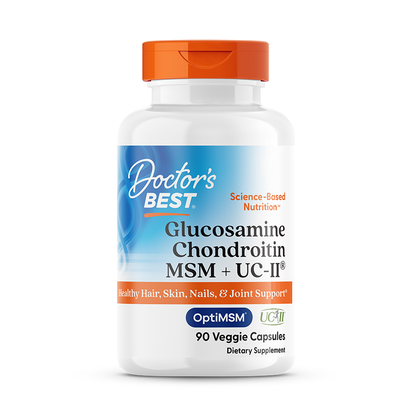 Doctor's Best Glucosamine, Chondroitin, MSM + UCII, 90 Veggie Capsule