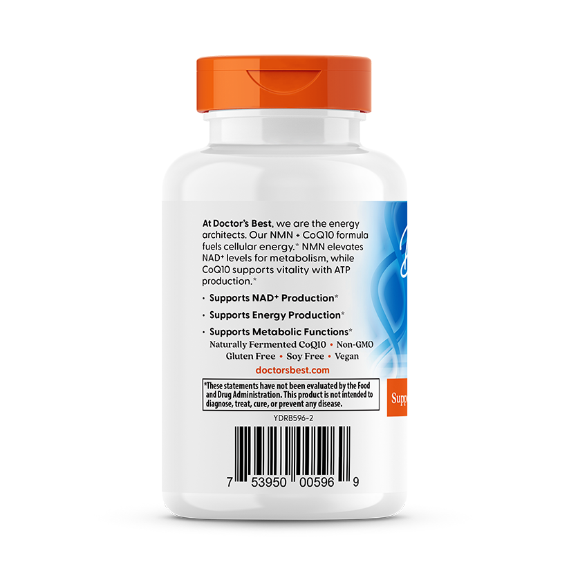 Doctor's Best NMN + CoQ10, 150 mg, 60 Veggie Caps