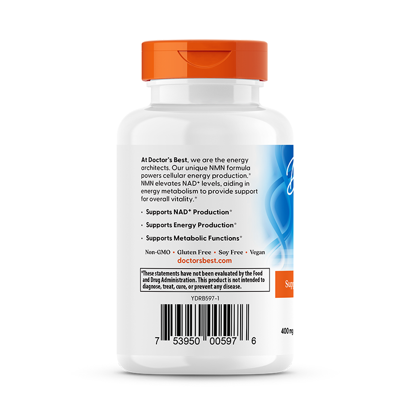 Doctor's Best NMN, 400 mg Per Serving, 60 Delayed Release Capsules