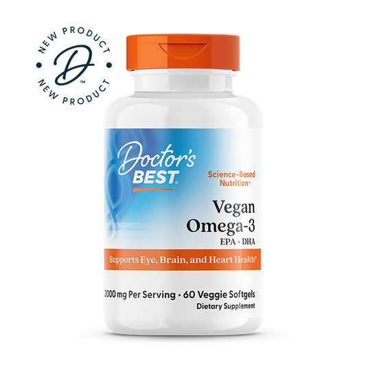 Doctor's Best Vegan Omega-3, 2,000 mg, 6 Veggie Softgels (1,000 mg per Softgel)