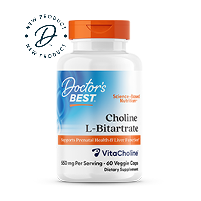 Doctor's Best Choline L-Bitartrate, 550 mg Per Serving, 60 Veggie Caps