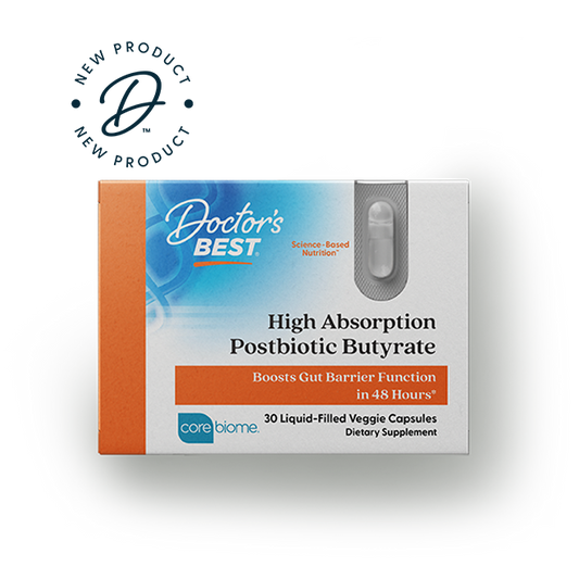 Doctor's Best High Absorption Postbiotic Butyrate, 300 mg, 30 Liquid-Filled Veggie Capsules