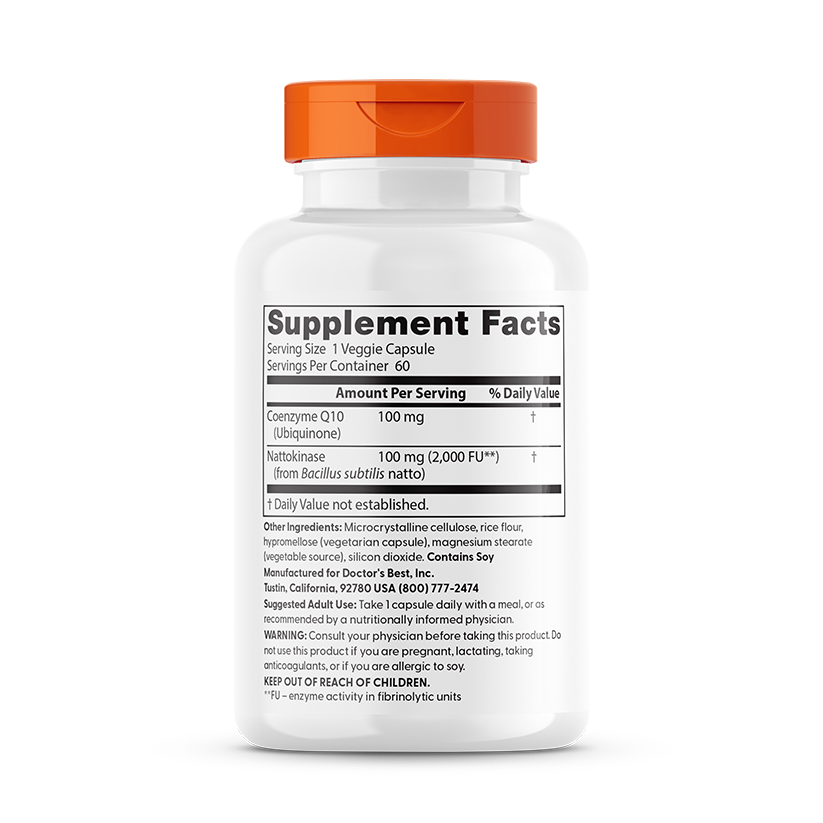 Doctor's Best CoQ10 + Nattokinase, 60 Veggie Caps
