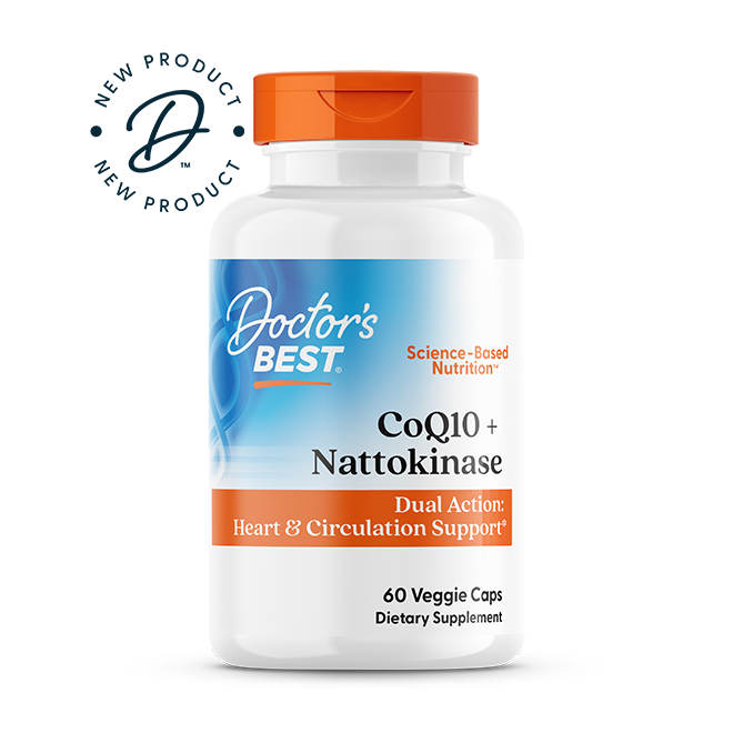 Doctor's Best CoQ10 + Nattokinase, 60 Veggie Caps