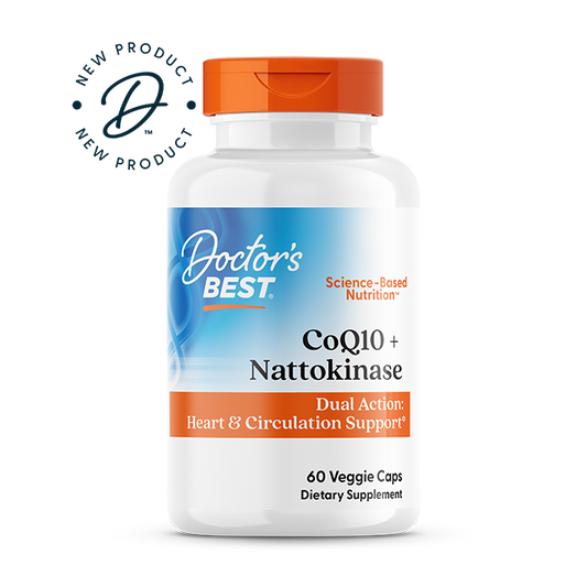 Doctor's Best CoQ10 + Nattokinase, 60 Veggie Caps