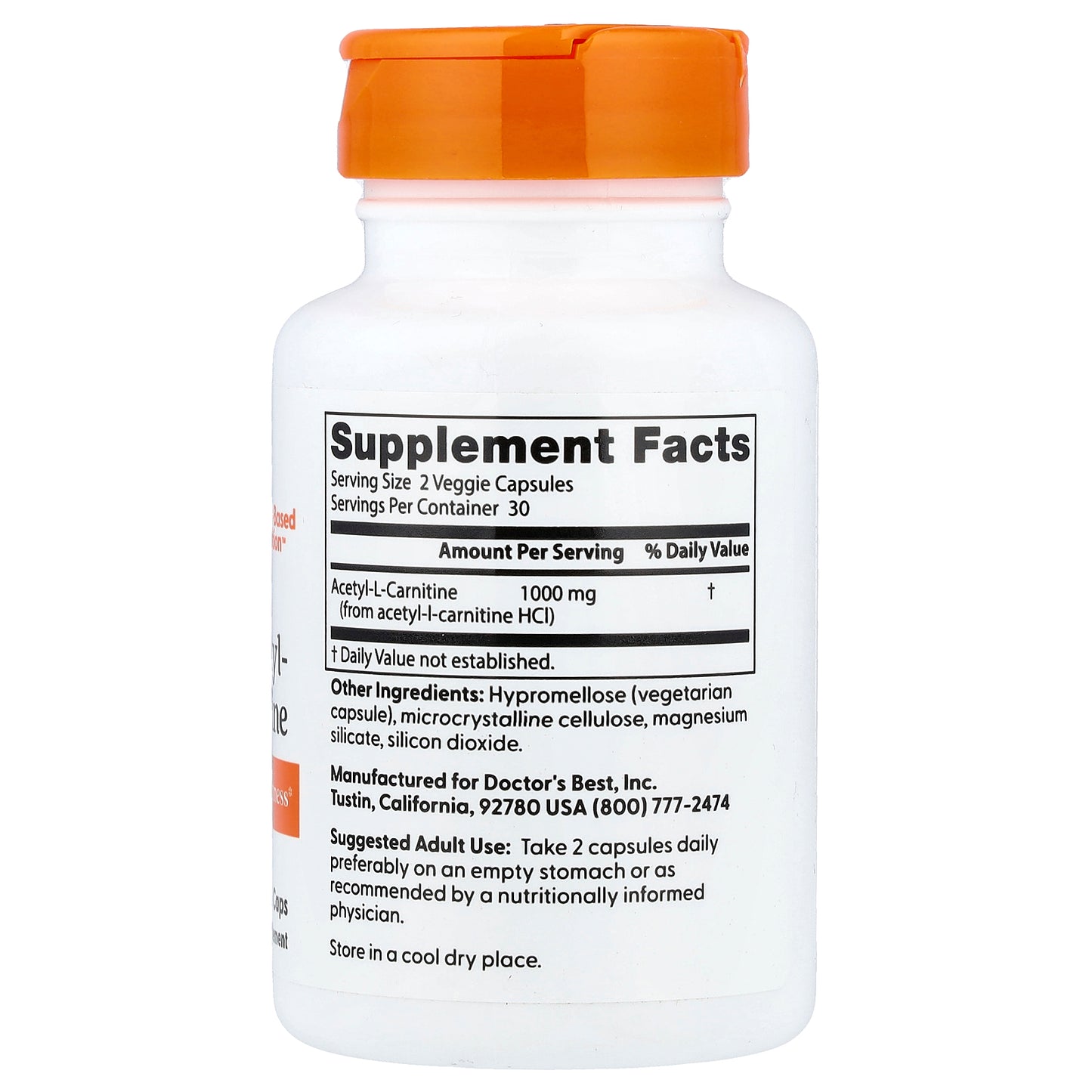 Doctor's Best Acetyl-L-Carnitine with Biosint Carnitines, 500 mg, 60 Veggie Caps