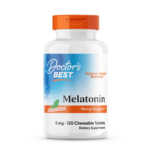 Doctor's Best Melatonin, Natural Mint, 5 mg, 120 Chewable Tablets