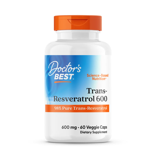 Doctor's Best High Potency Trans-Resveratrol 600, 600 mg, 60 Veggie Caps