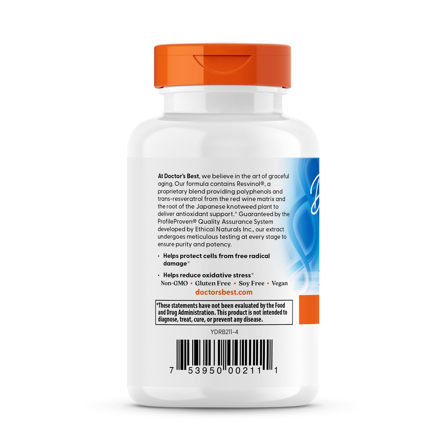 Doctor's Best Trans-Resveratrol 200 with Resvinol, 200 mg, 60 Veggie Caps