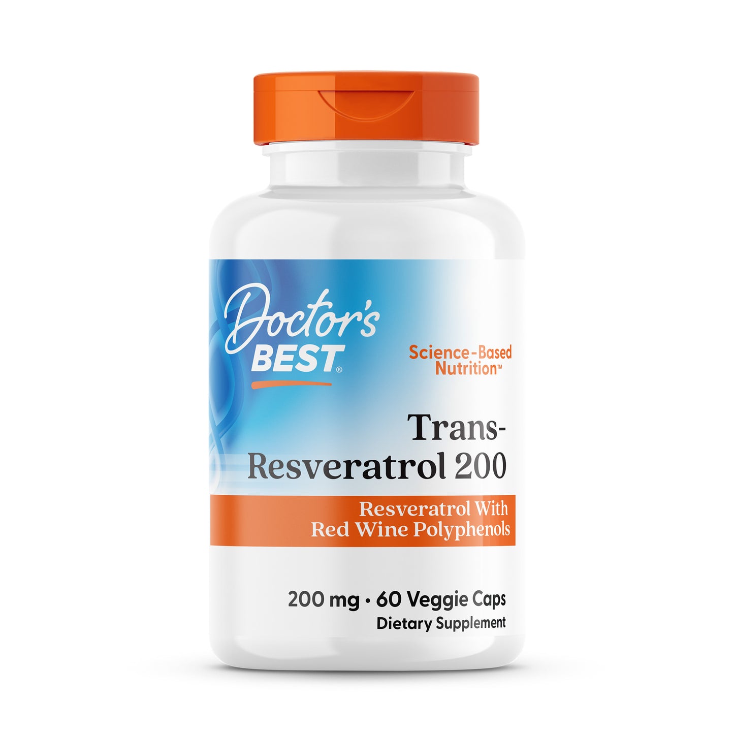 Doctor's Best Trans-Resveratrol 200 with Resvinol, 200 mg, 60 Veggie Caps