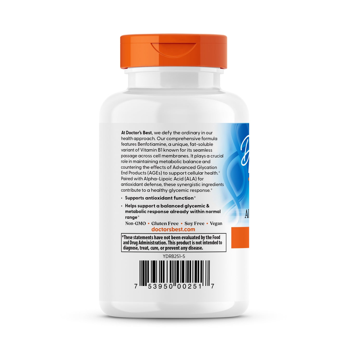 Doctor's Best Benfotiamine 150 + Alpha-Lipoic Acid 300, 60 Veggie Caps